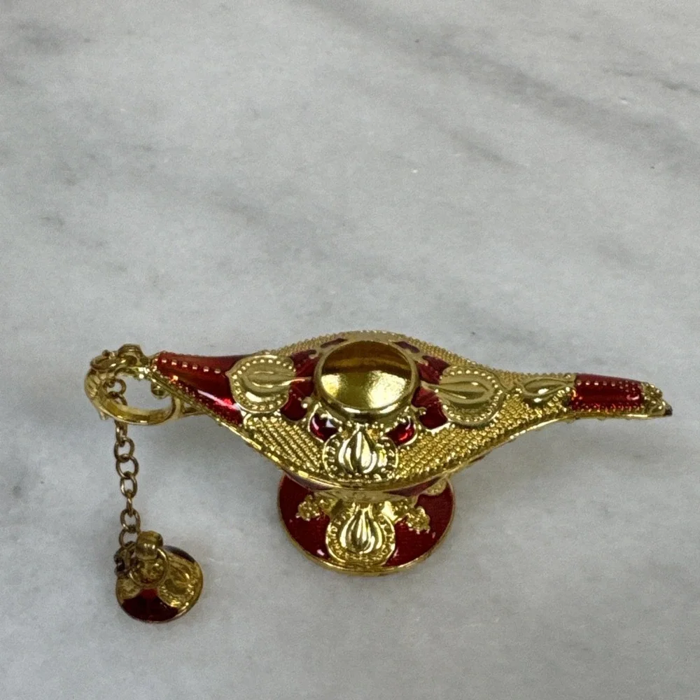 Aladdin's Lamp Miniature Metal Craft, Red and Gold